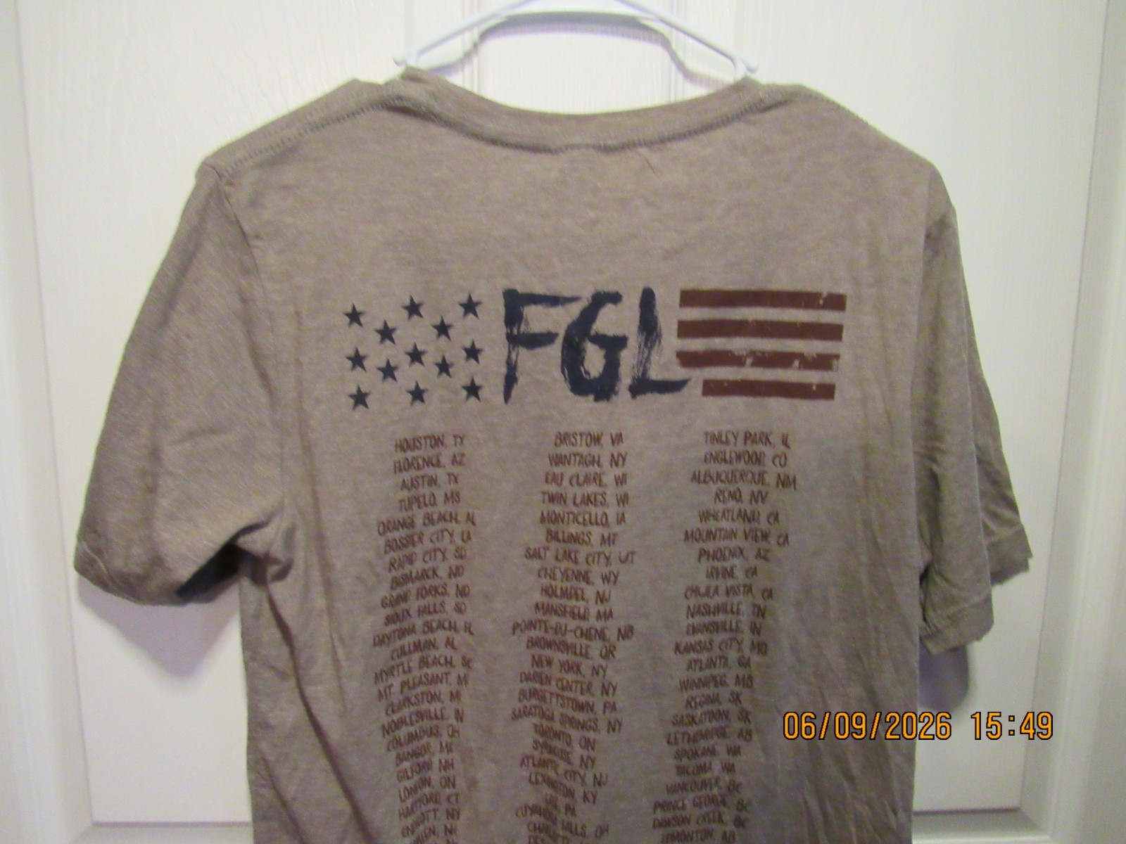 Womens Next Level Shirt Top Blouse Florida Georgia Line Tour Medium M Grey