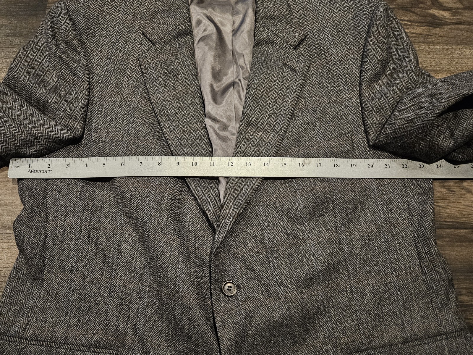 Brooks Brothers 346 Sport Coat Mens 46R Gray Wool Jacket Herringbone