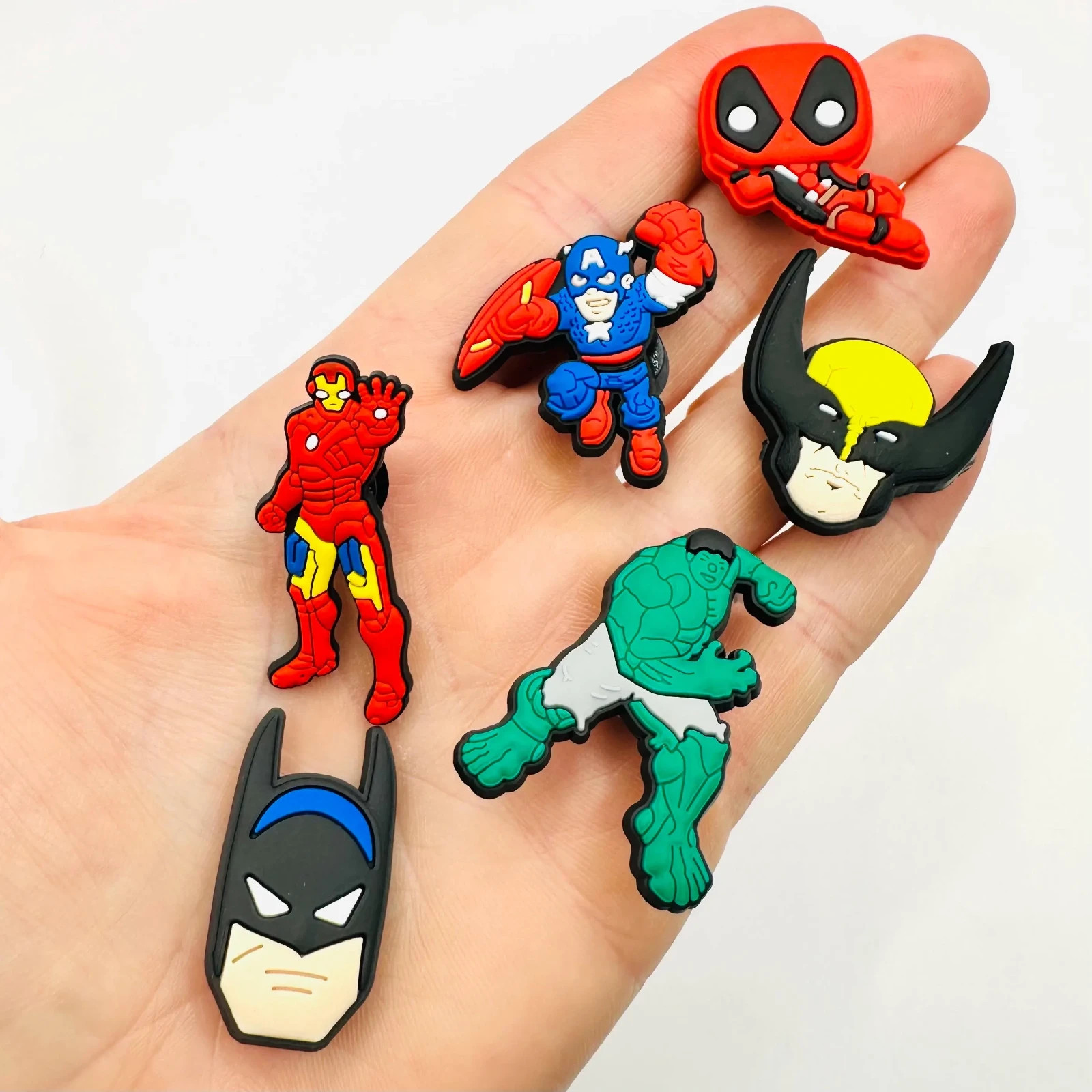 Comic Super Hero Shoe Charms, Fits Croc-style shoes, Popular Character Gift Lot