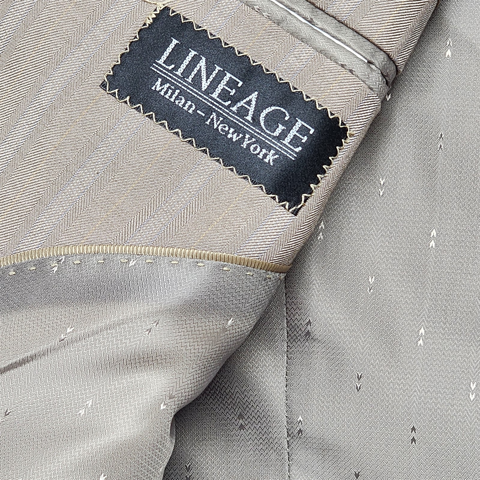 Lineage 40R 32×30 Brown Striped 3Btn 2Pc Mens Jacket Pants Suit