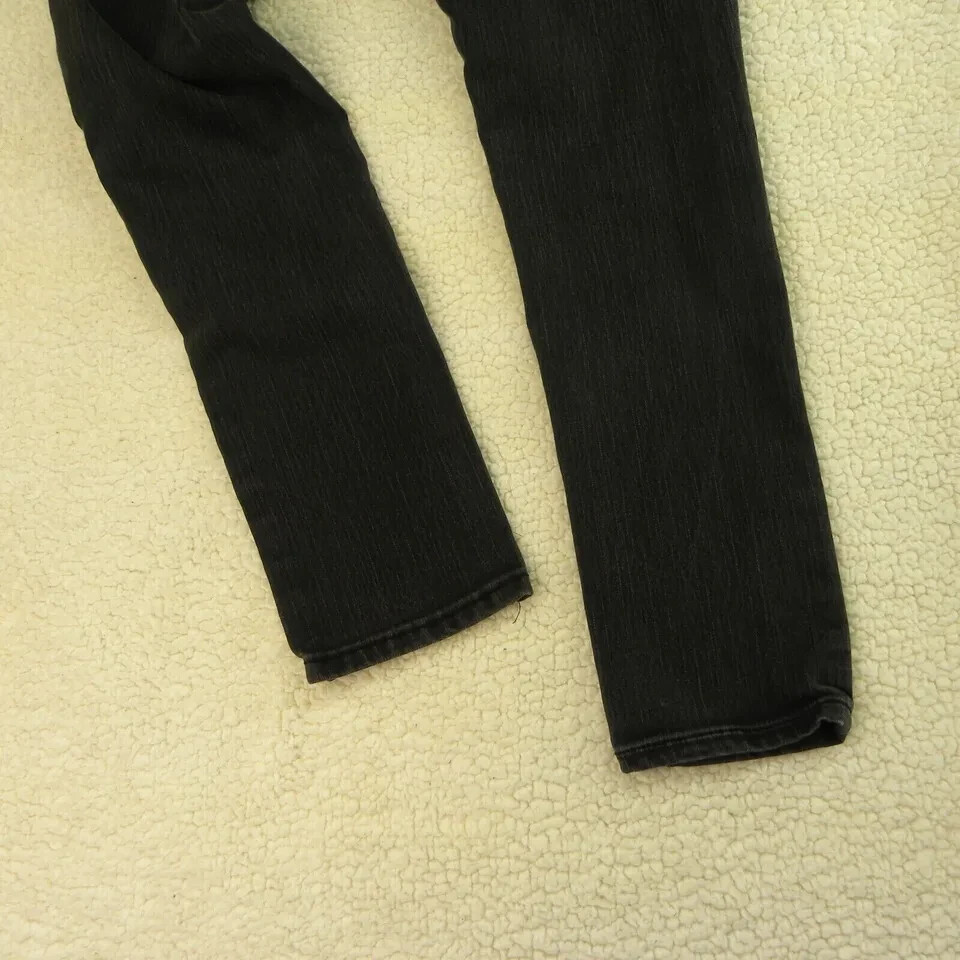 Amethyst Jeans Womens 11 Black Straight Leg Mid Rise Stretch Denim Meas 32×30