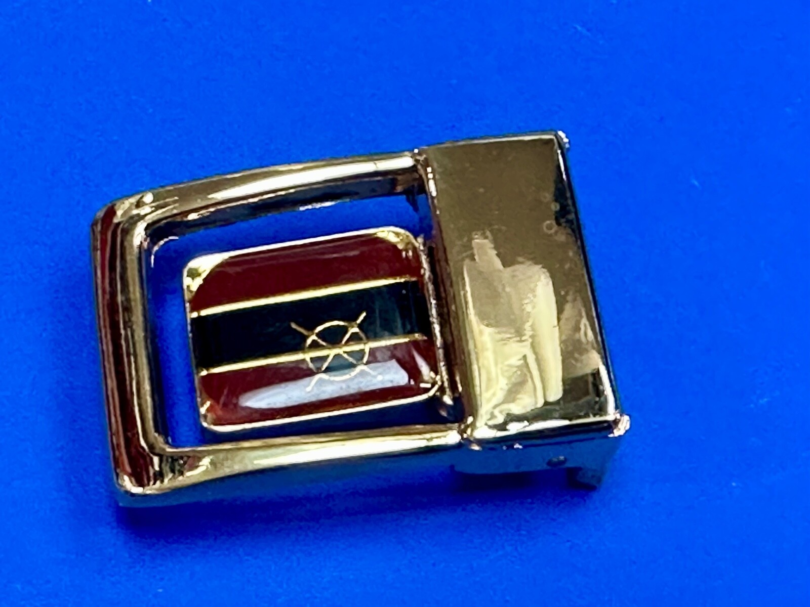 Sail Boat Wheel Nautical Retro Small Swing Out Gold Color Belt Buckle