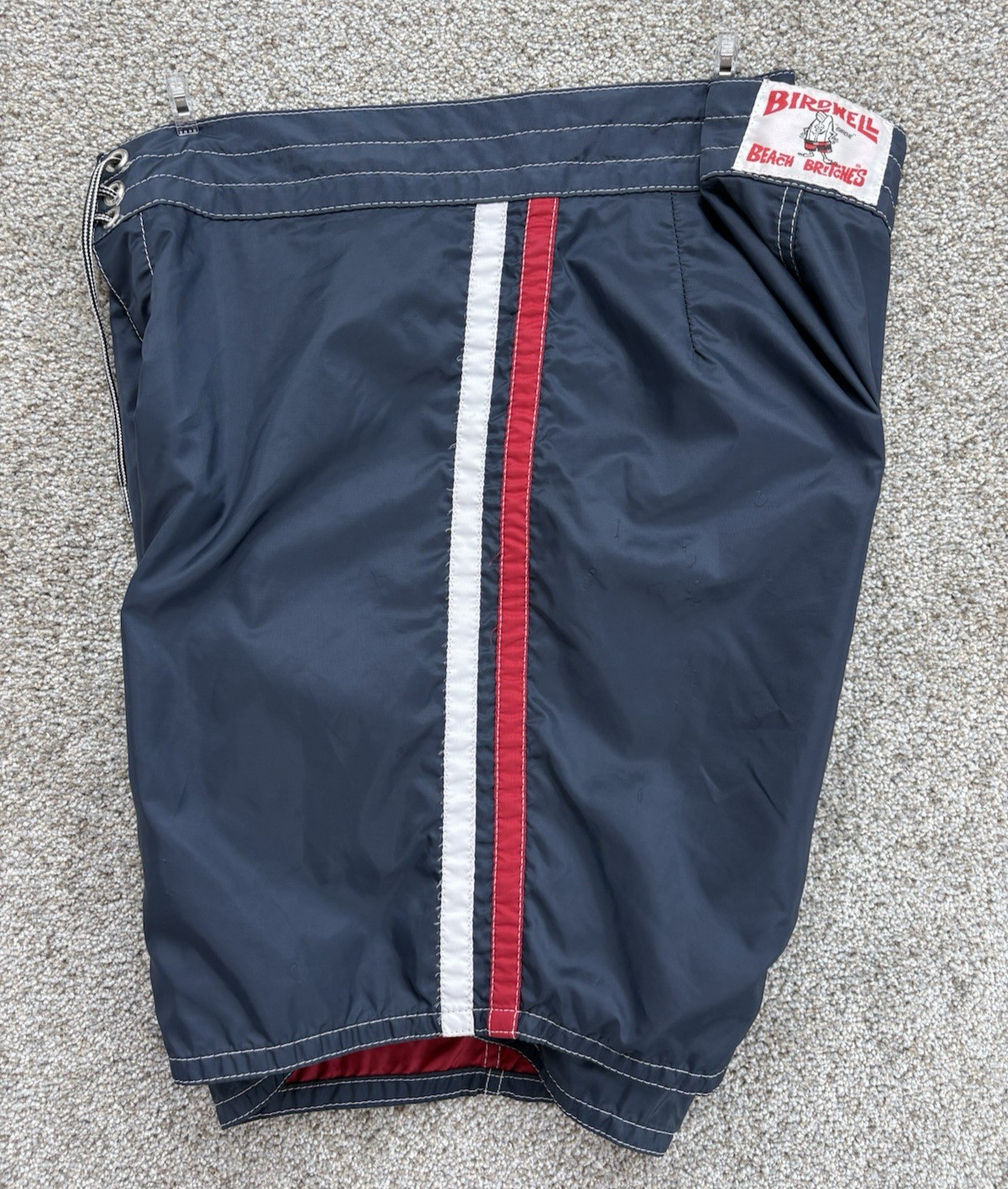 Birdwell Beach Britches 311 USA Mono Striped Board Shorts Men’s 35 Blue SurfNyl