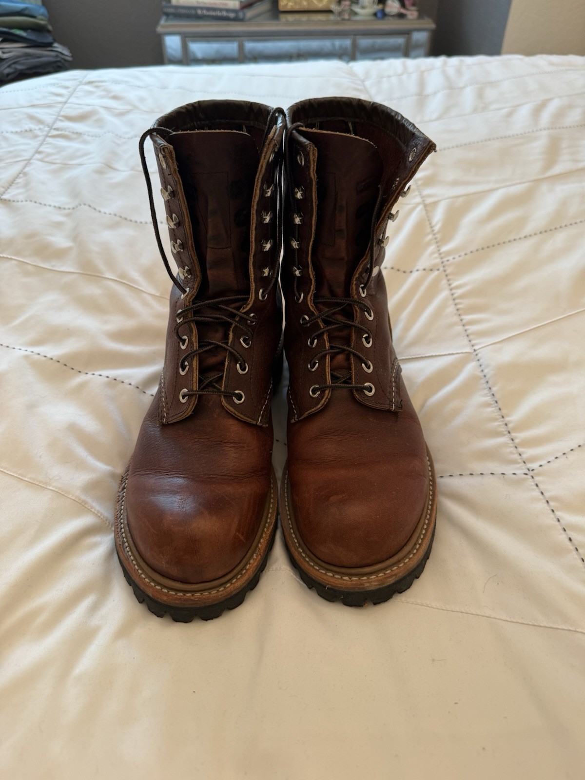 Red Wing Heritage 4585 Men’s Leather Logger Boot Size 9D Brown EUC