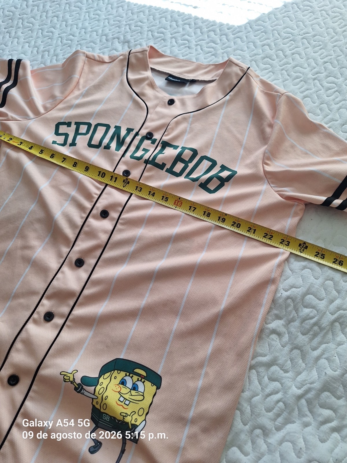 SpongeBob SquarePants Men’s Baseball Jersey Size Medium Nickelodeon