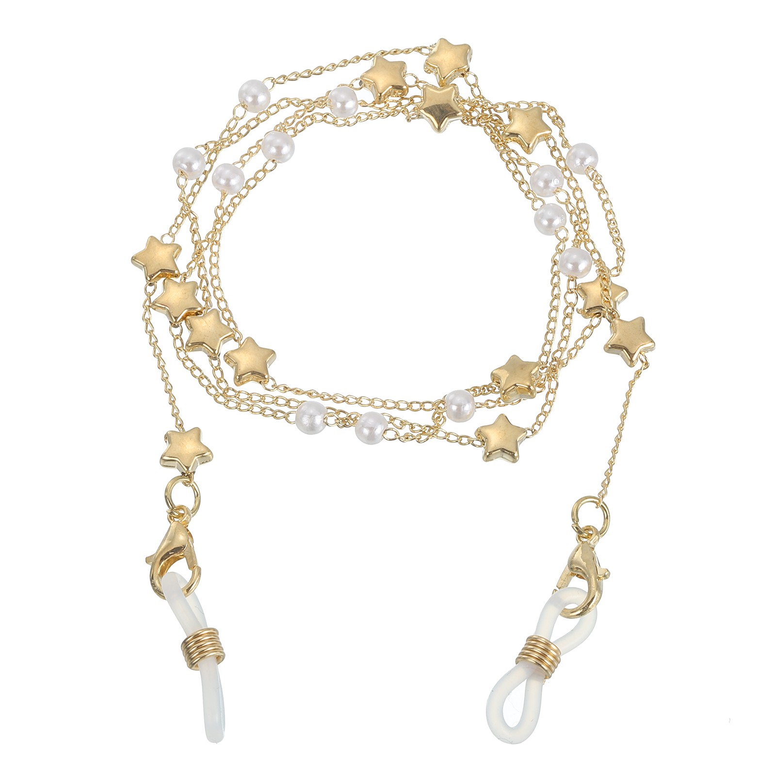 Beads Eyeglass Chain Pearl Glasses Strap Retainer Chain Golden Star
