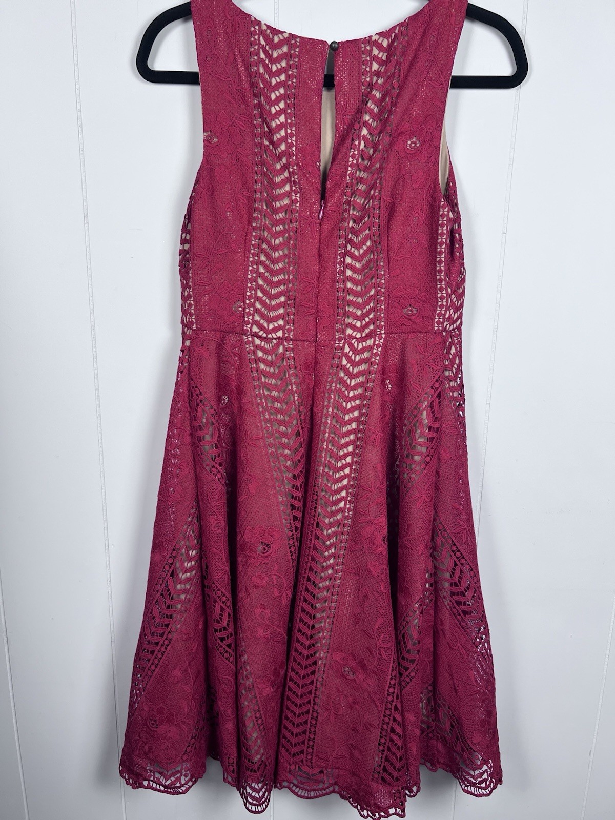 Anthropologie Red Lace Sleeveless A-Line Dress size 4