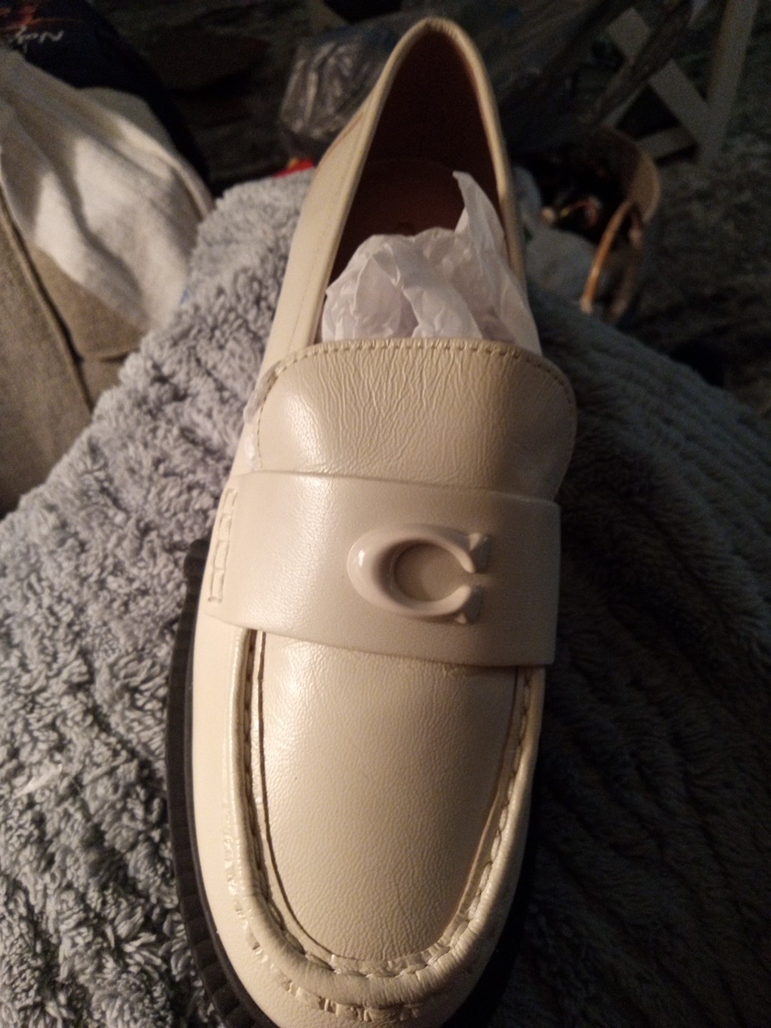 Coach Leah Loafers CB990- Chalk – 6B – New in Box