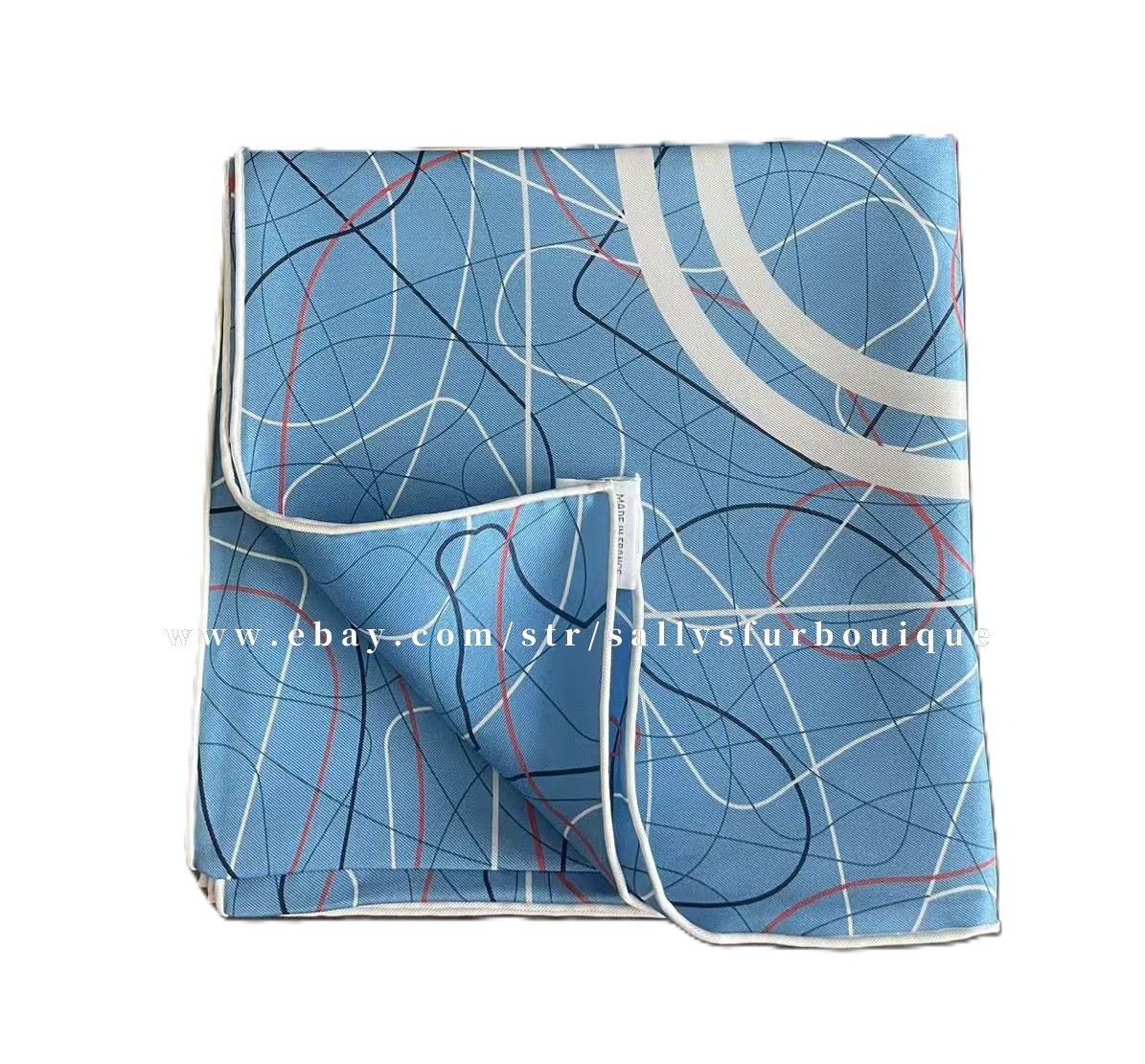 Sallys 18 Momme Heavy Twill Silk Saddle Print Wrap Scarf Double Face Shawl 90cm