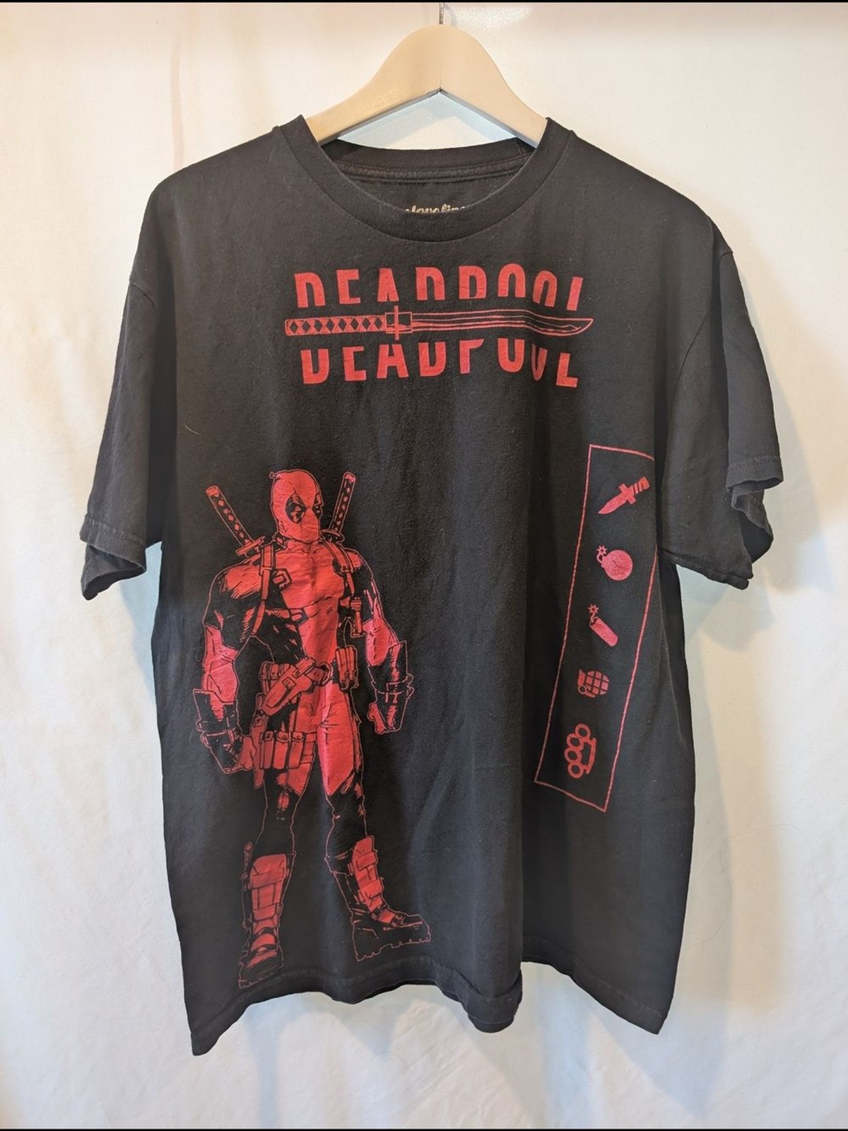 Deadpool Graphic Tee Black & Red Men’s T-Shirt Marvel Movies