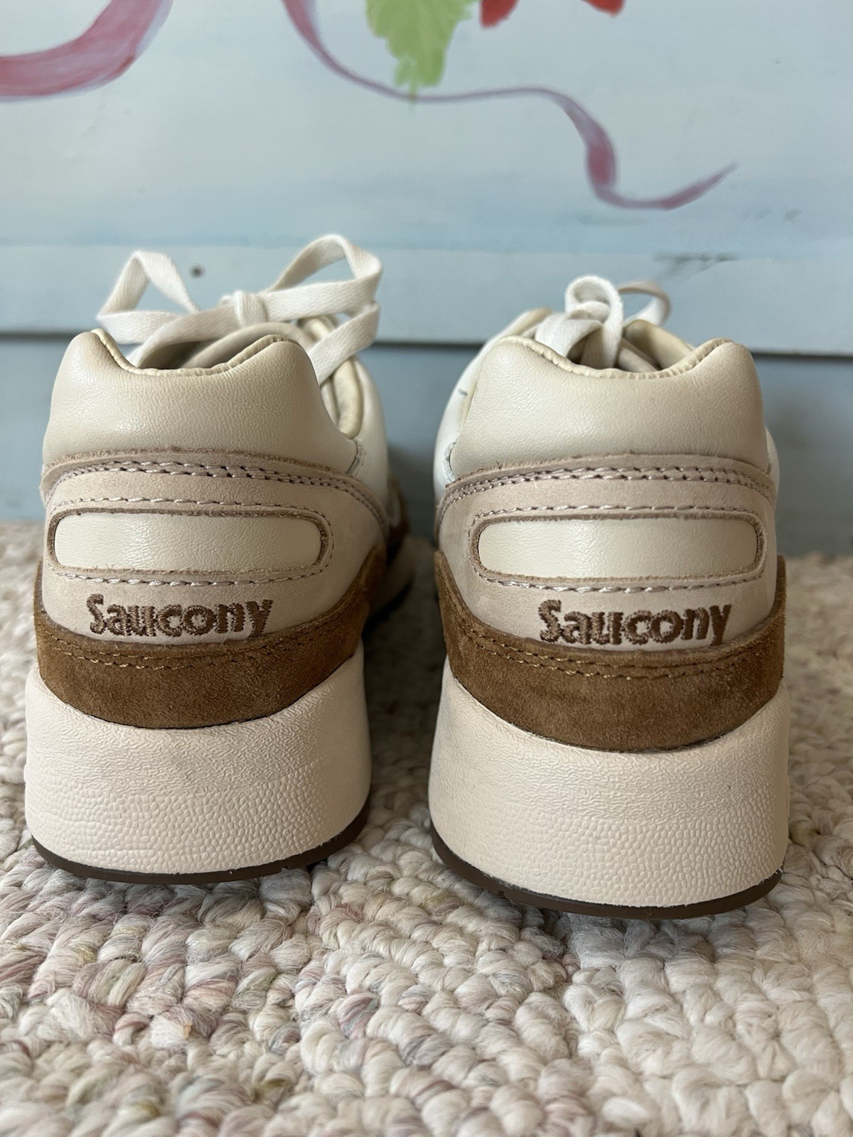 Saucony Shadow 6000 Beige Rust Sneakers Mens Shoes Size 8 Brown Tan S70775-1