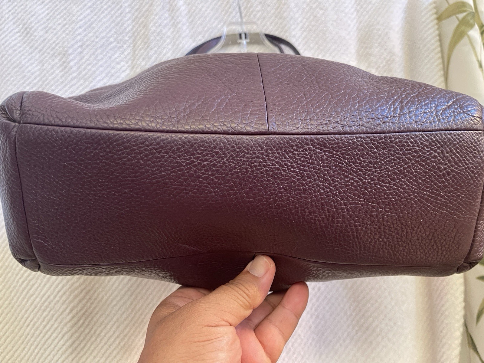 Coach Madison Phoebe Plum Purple Leather 3 Compartment Shoulder Tote W/ Hang Tag