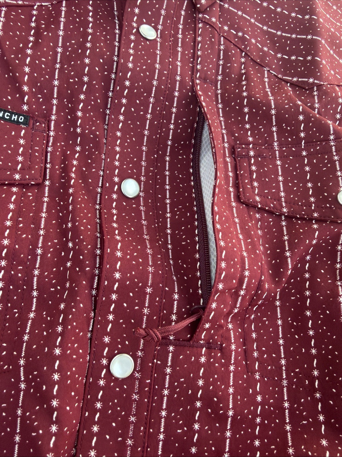Poncho Pearl Snap Men’s Shirt The Farmer Short Sleeve Large Slim Fit