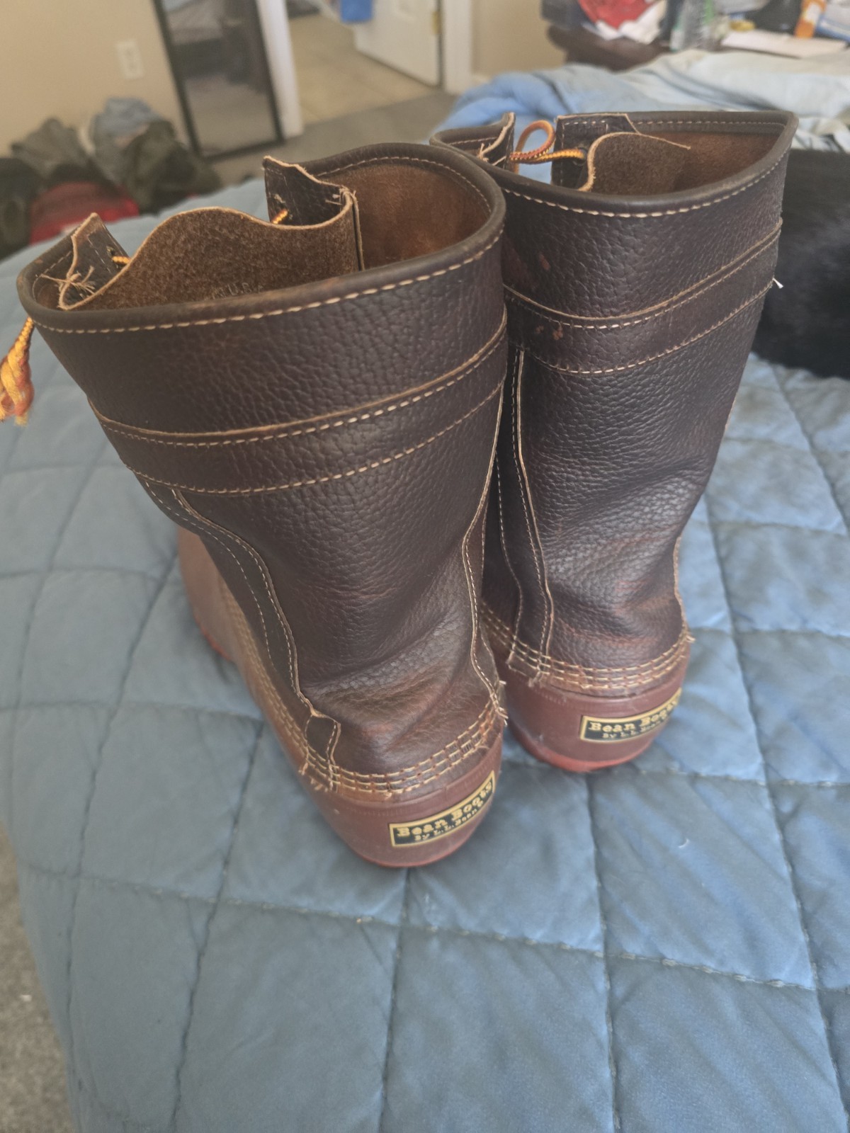 L.L.Bean Men’s Brown Leather/Rubber Lace-Up Duck Boots Mid-Calf US 11M USA