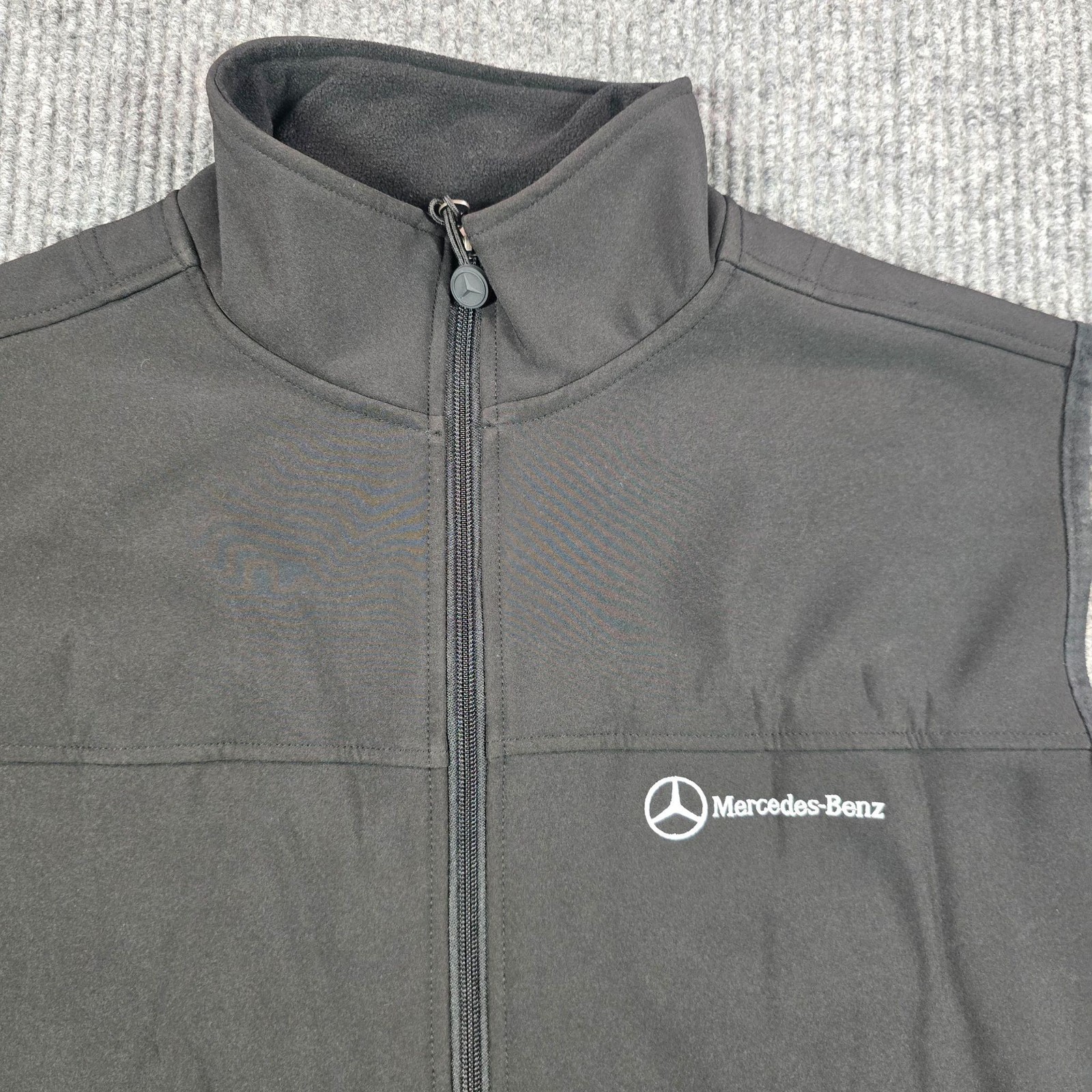 Mercedes-Benz Vest Mens XL Black Softshell Full Zip Fleece Lined Logo Casual