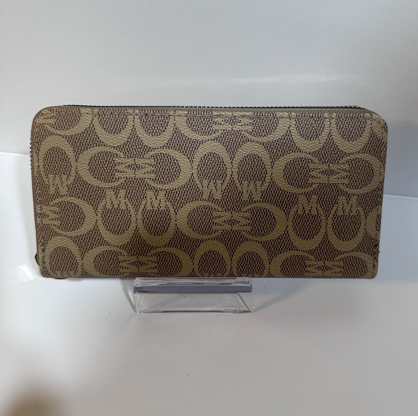 Women’s Brown/Beige Wristlet Wallet Card Slots