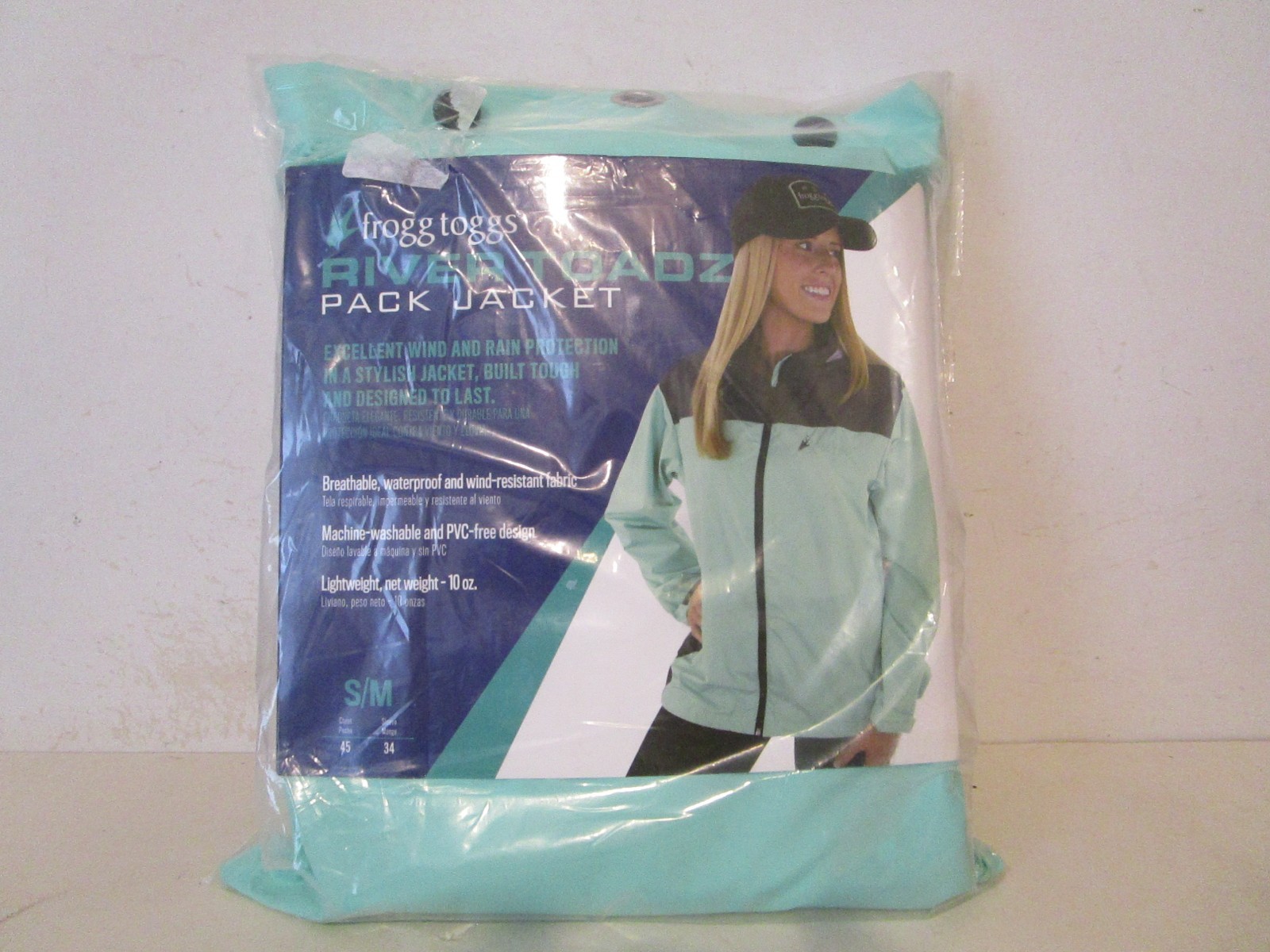 Frogg Toggs River Toadz Womens Waterproof Rain Jacket Seafoam/Gray Sz S/M