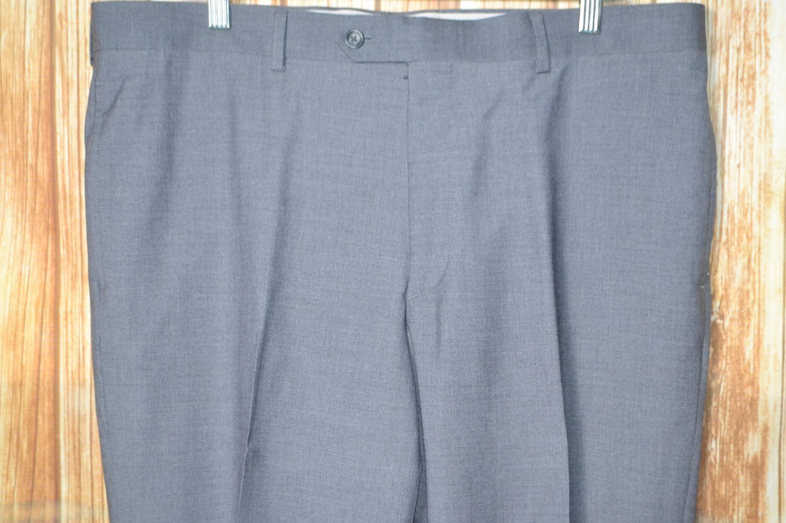 Pronto Uomo Men Gray Polyester Blend 2 Button 3pcs Suit Sz 42R Wst 38×28