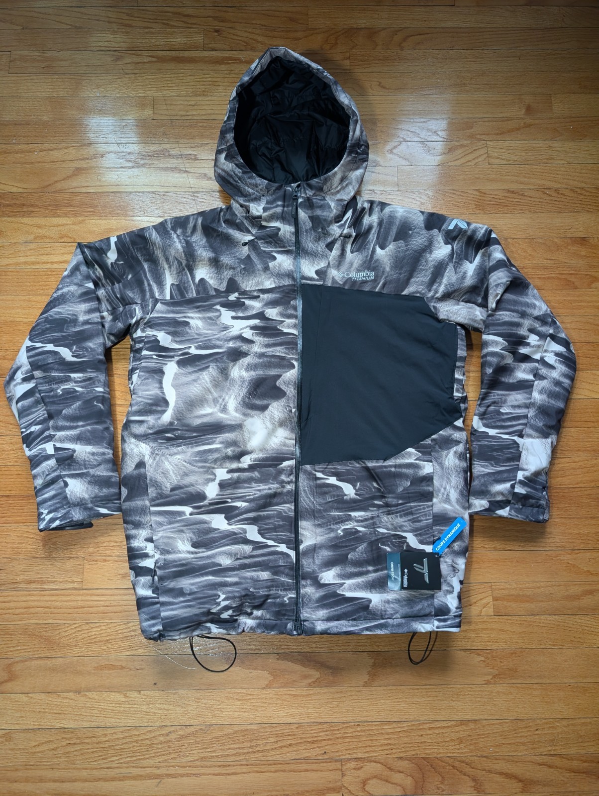 Columbia XXL Titanium Omni Heat Full Zip Soft Shell Jacket Gray Camo Gold Lined