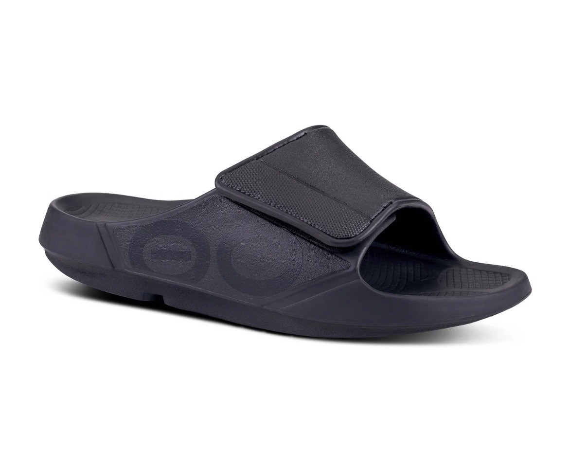 New OOFOS Unisex Black OOahh Sport Flex Slide Shoes Size US M 13 W 15