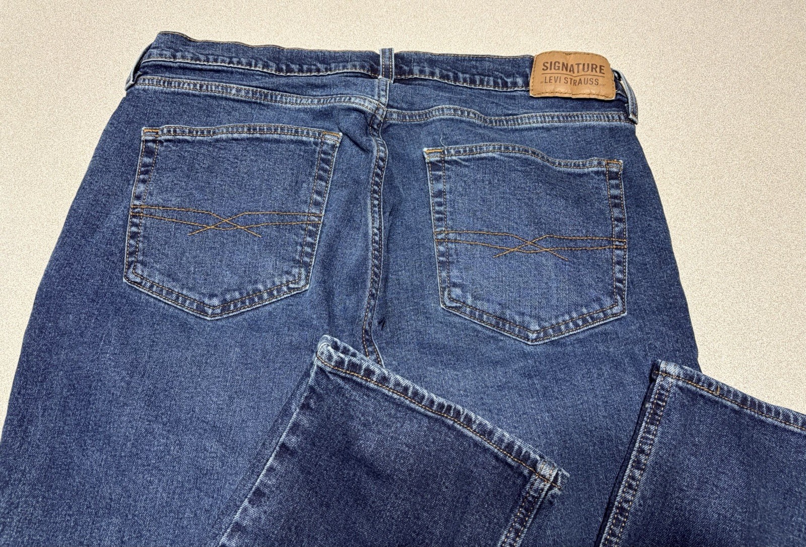 Signature by Levi Strauss Athletic Fit Mens Jeans Dark Wash Navy Blue 36×34