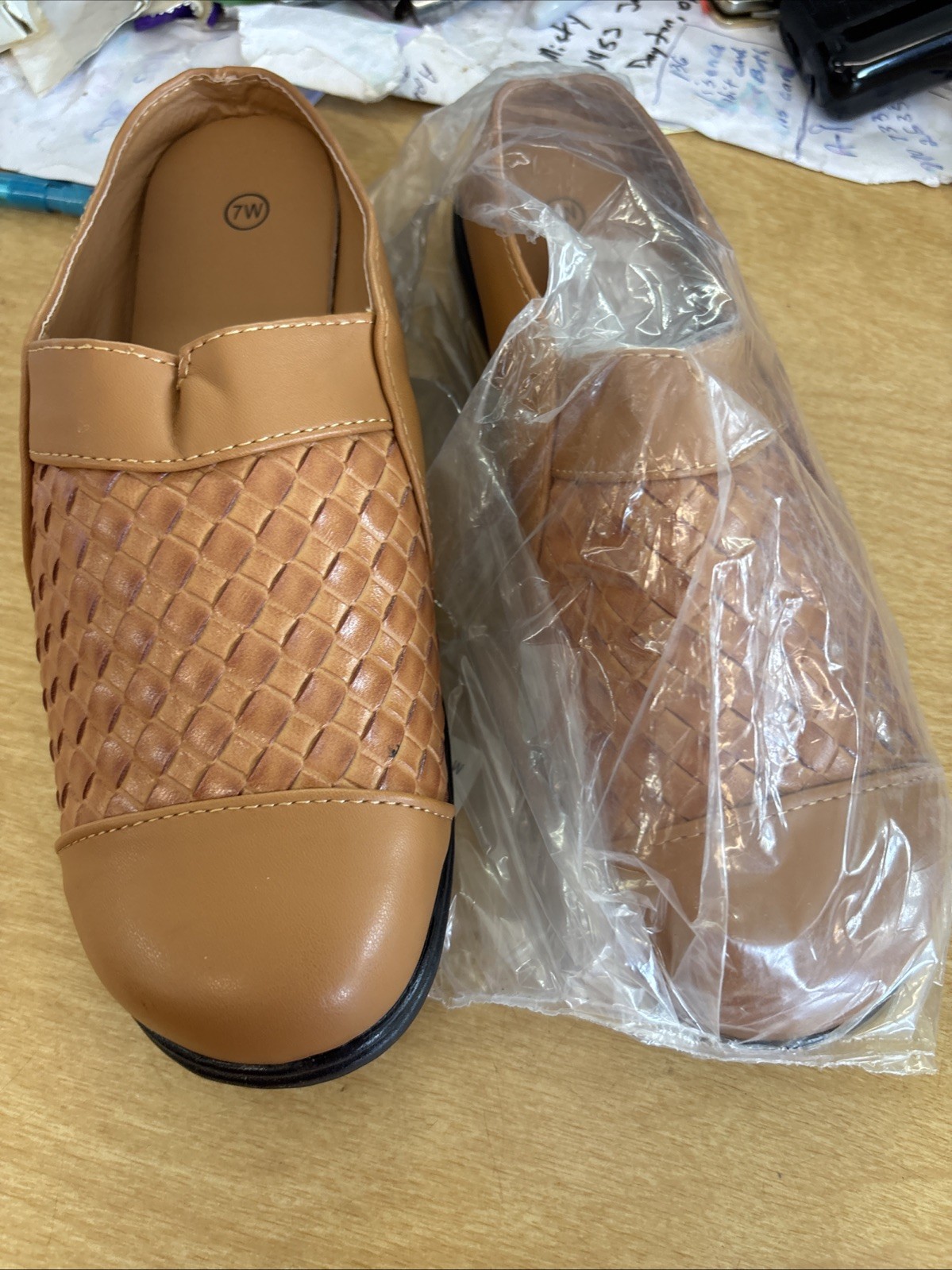 Ladies Faux Leather Size 7w Slipons Super Soft