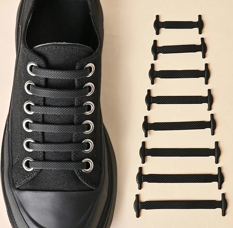 16PCS Silicone No Tie Shoelaces Elastic Rubber Shoe Laces for Sneakers