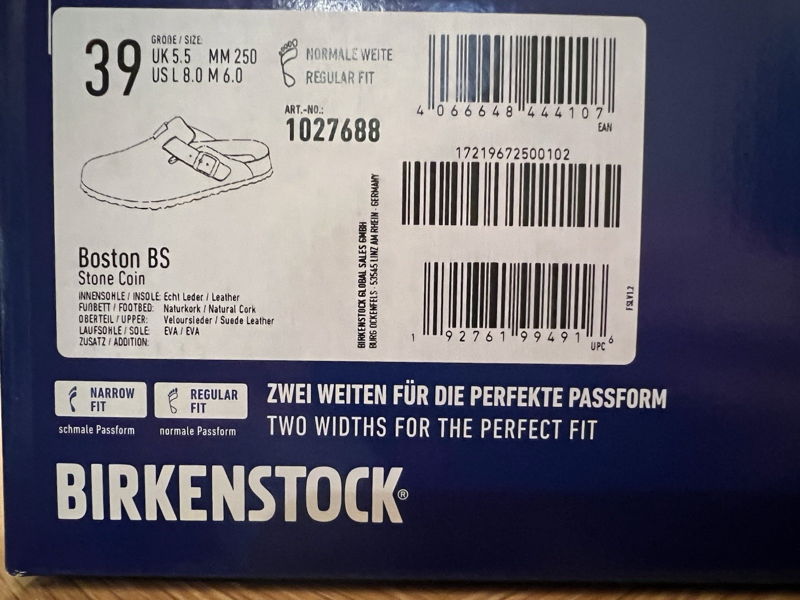 Birkenstock Boston Suede Clog Stone Coin Women’s US 8 EU 39 Regular