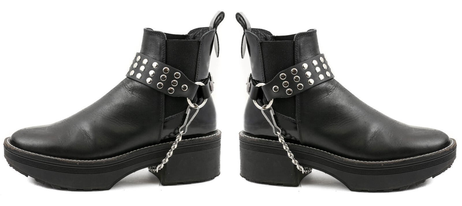 NAILHEAD Genuine Leather Bootstrap Chain Bikers Costume Punk Goth Western USA