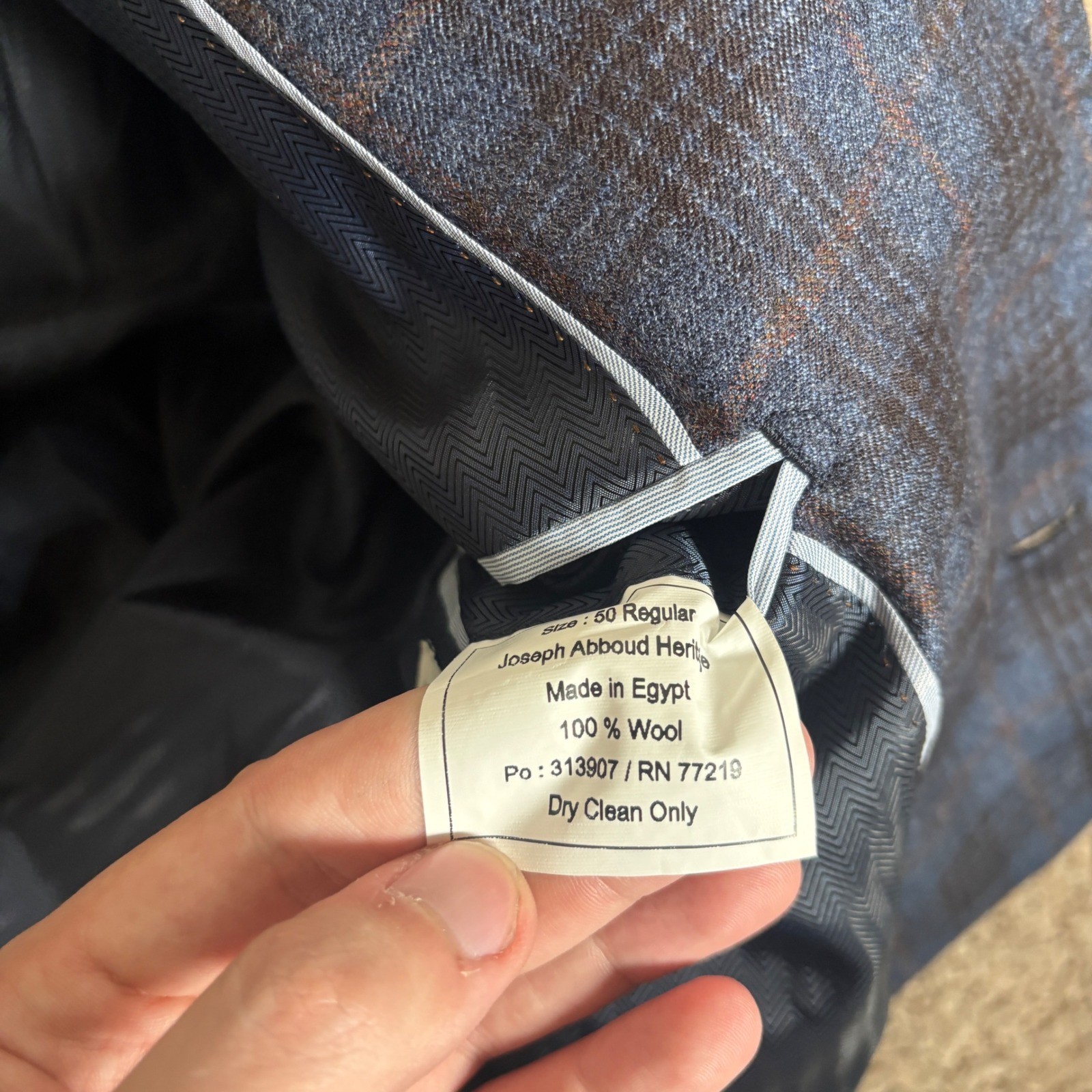 Joseph Abboud Heritage Blue Glen Plaid Reda Wool Blazer Sport Coat 50 Regular