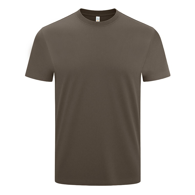 Cooling wool custom printed crew neck casual men’s solid color short sleeve