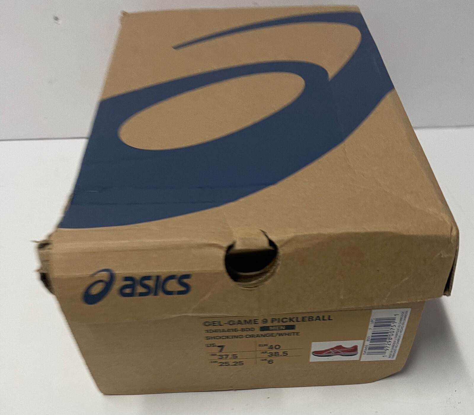 Asics Gel Game 9 Pickleball Shoes Sneakers Shocking Orange SIZE 7 1041A416-800