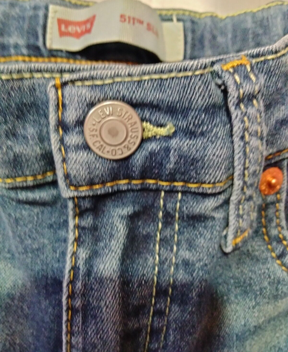 Levis Boys Blue Jeans 511 Slim Fit Denim with Reflective Details 8 Reg W24 L25
