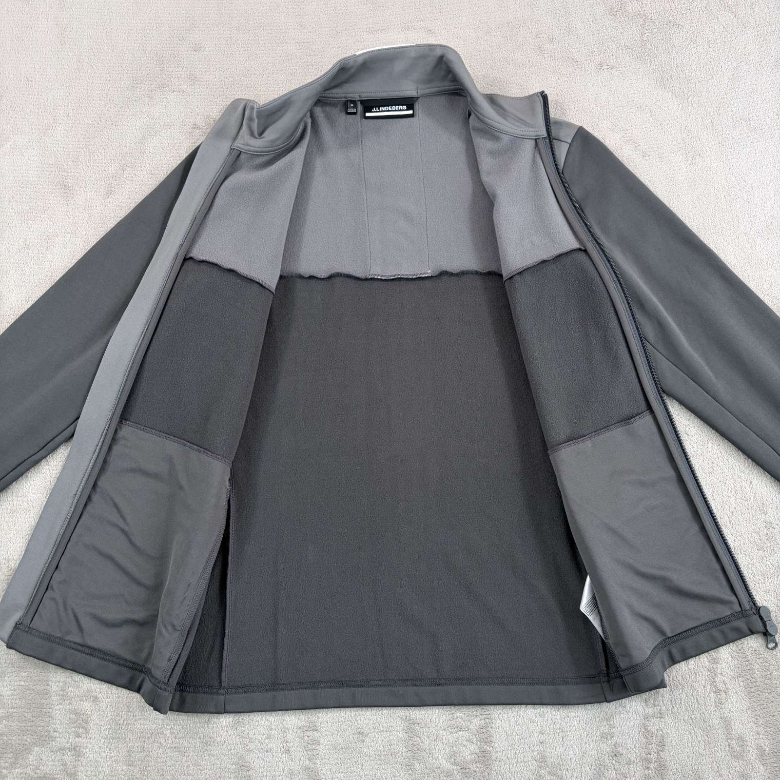 J.Lindeberg Banks Full Zip Mid Layer Golf Jacket in Volcanic Ash Men Medium NWOT