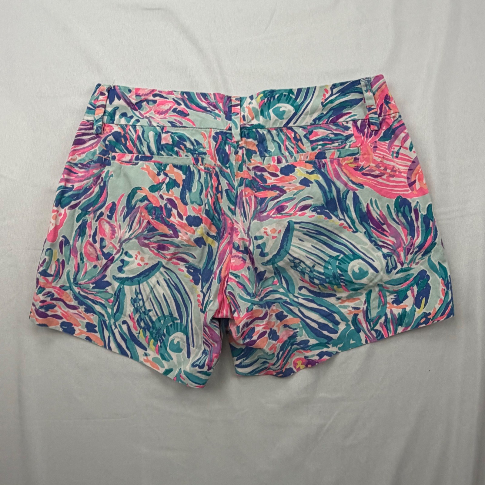 Lilly Pulitzer Callan Shorts Women 0 Multicolor Jellies Be Jammin Fish Print 5″