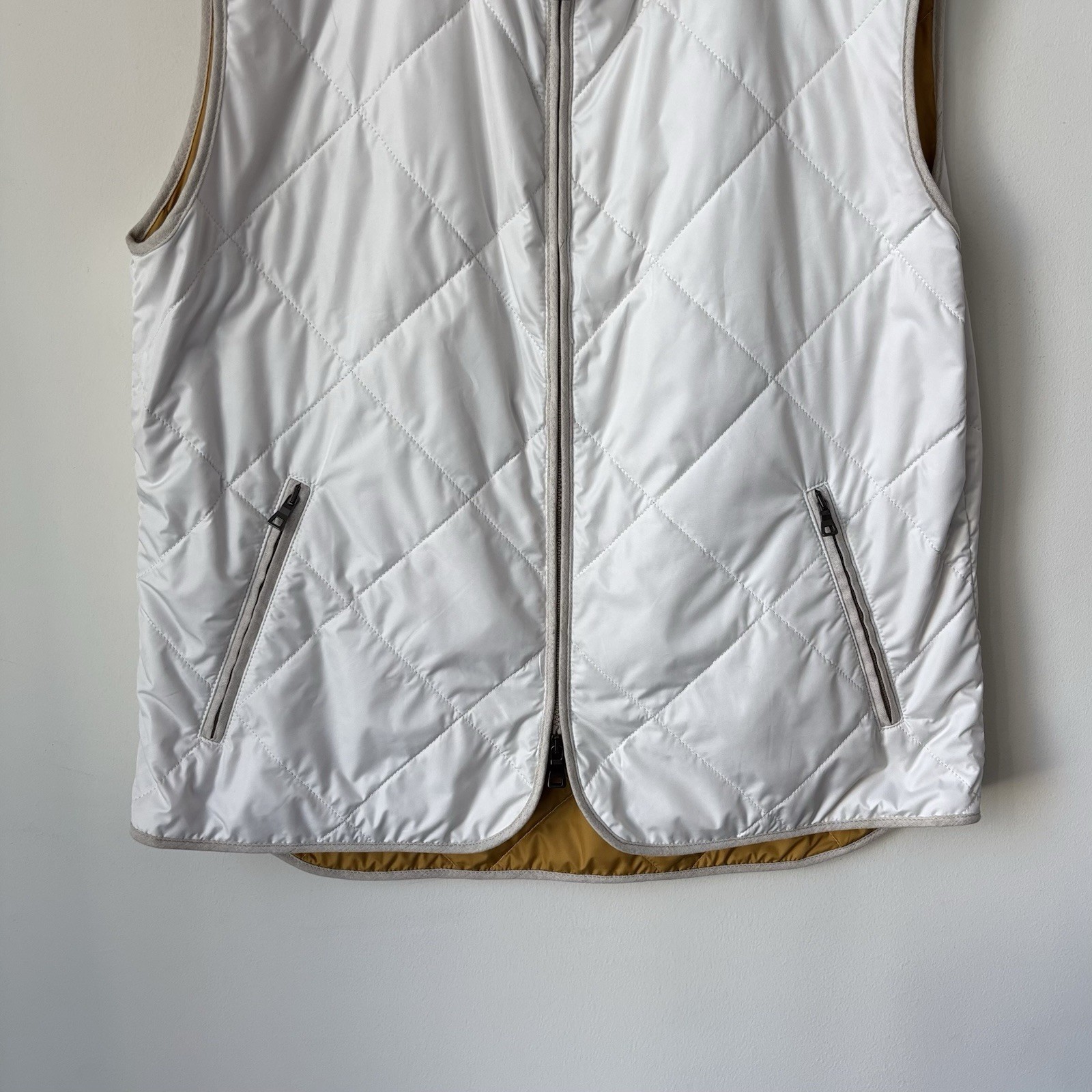 Waterville Fit Quilted Vest Size 54 XL Water Repellant Diamond Made In Italy