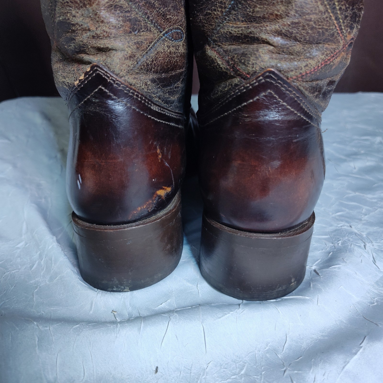 Vintage Laredo Boots Mens Size 9D Leather Western Brown Square Toe Cowboy 80s