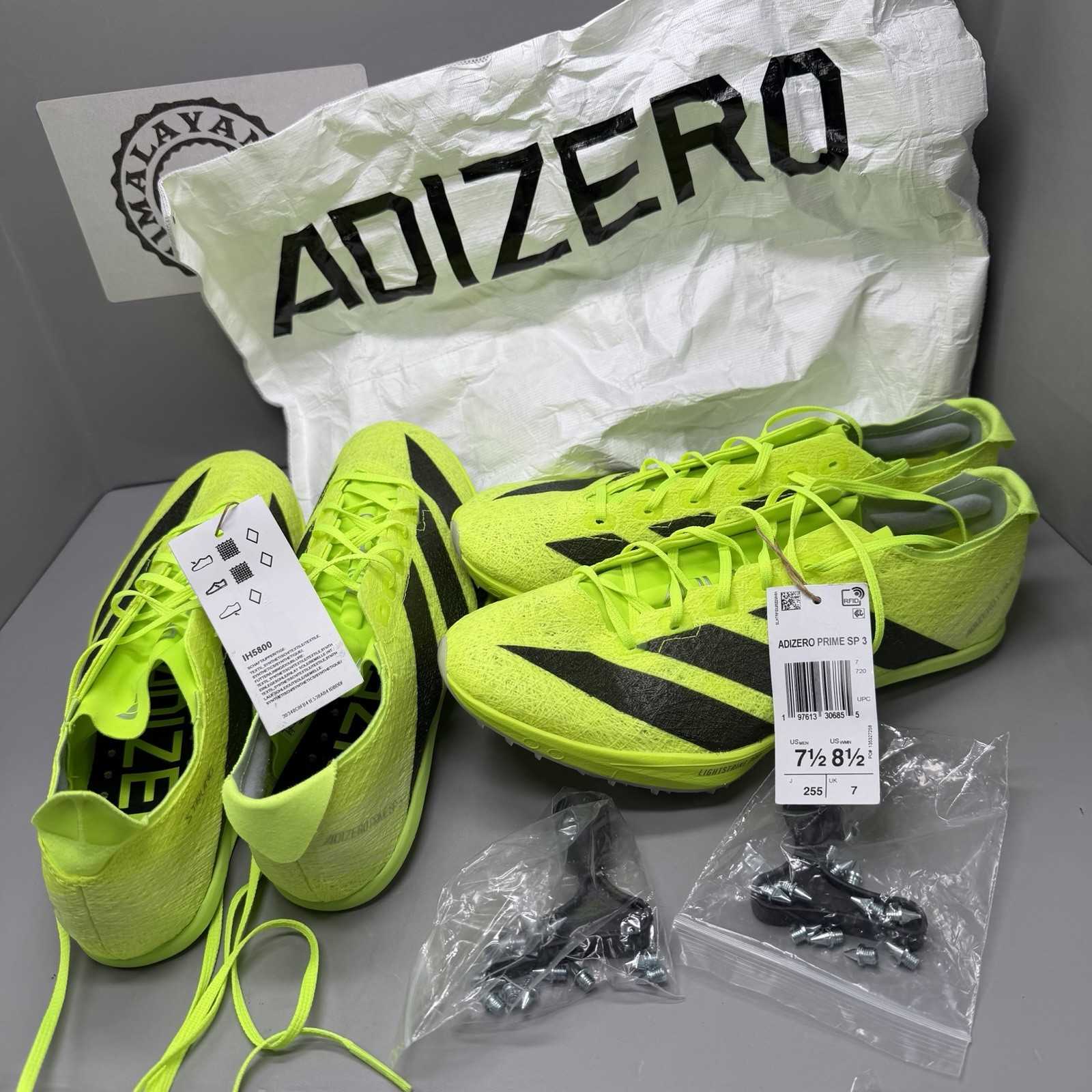 LOT OF 2-Adidas Adizero Prime SP 3 Strung Track Cleats IH5800 Men Size 7 & 7.5