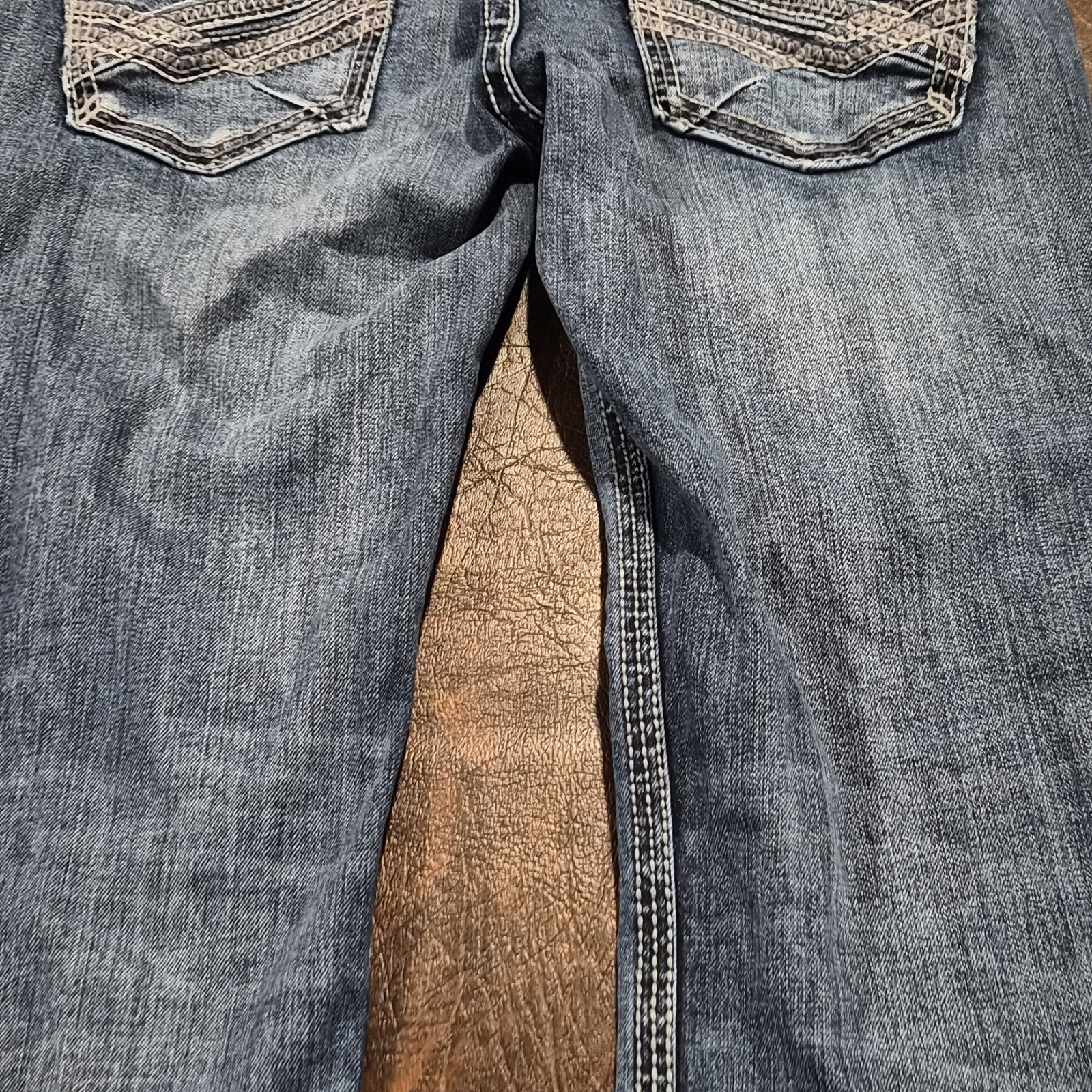 BKE Regular Bootcut Denim Jeans Blue Medium Wash Solid Men BKE Aiden 28X30 B326