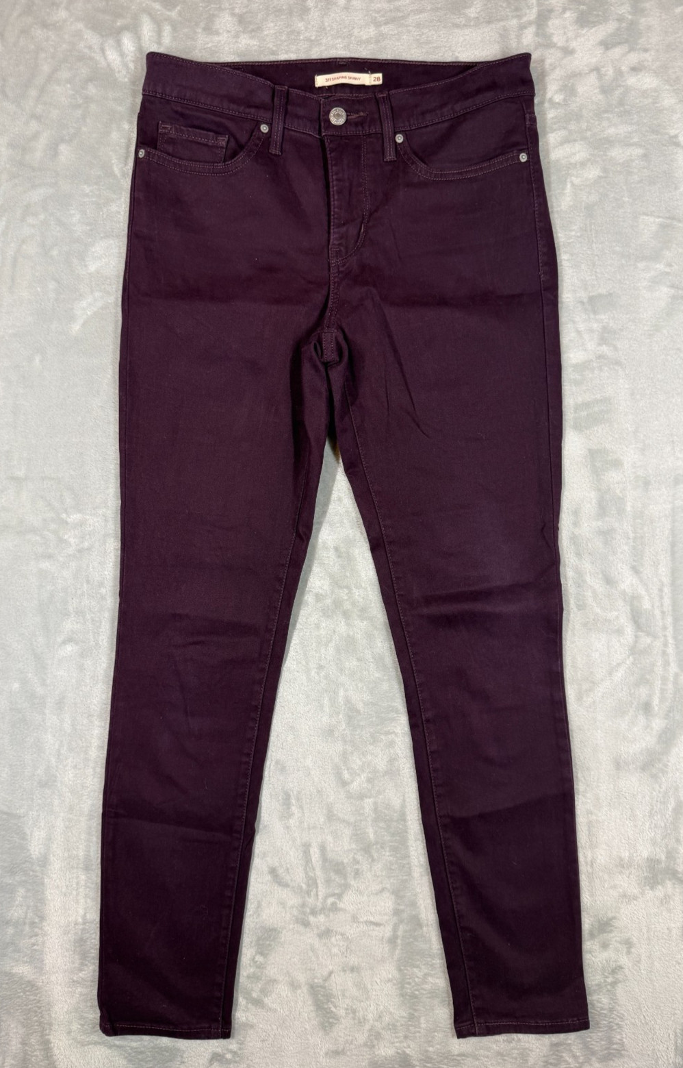 Levis 311 Shaping Skinny Jeans Womens Sz 28 Purple Stretch Mid Rise Cotton Blend