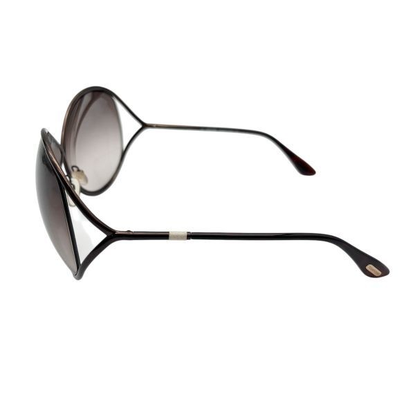 Tom Ford Lilliana TF131 Sunglasses 66mm Gradient Dark Brown Metal Used
