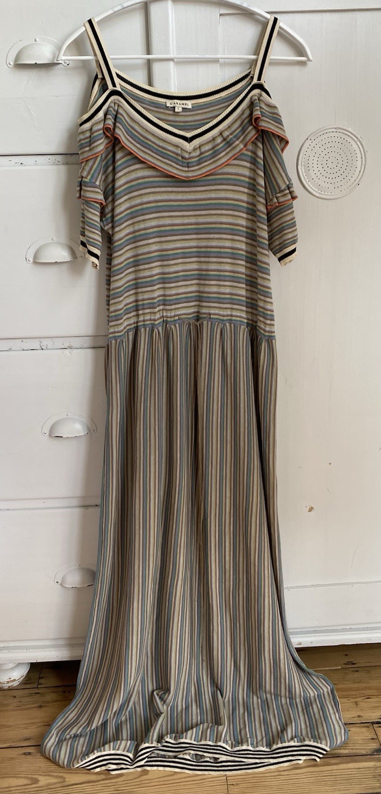 Caramel Baby & Child Long Fine Knit Stripe Women’s Dress Size small