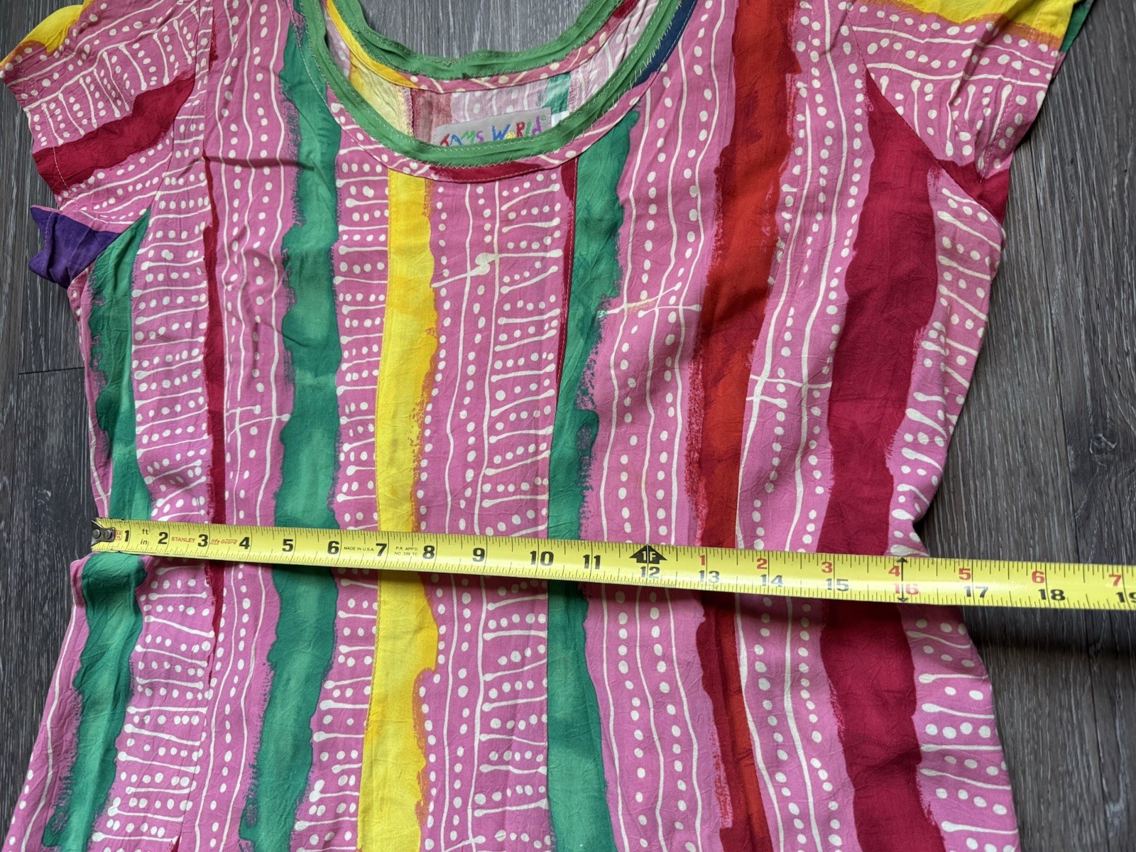 VTG JAMS WORLD Women’s Dress Sz LARGE Colorful Cruise Resort EUC