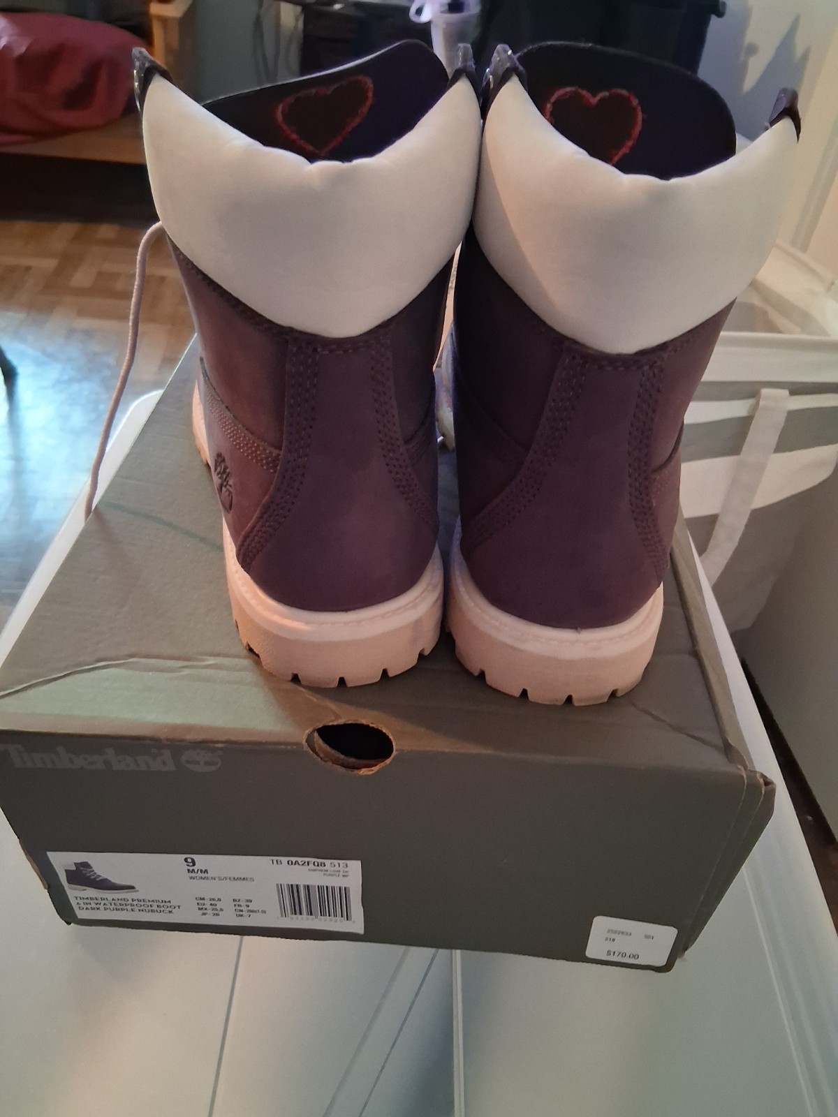 Timberland Premium 6in Waterproof Nubuck Work Boot Purple Women’s 9 M