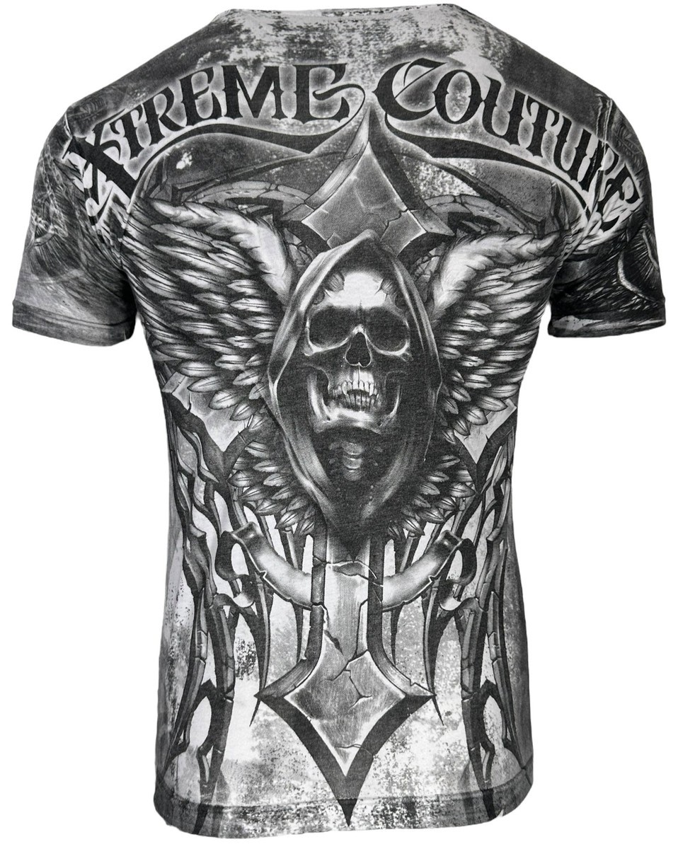 XTREME COUTURE by AFFLICTION White LAST SCREAM Short Sleeve Slim Fit T-shirt NWT