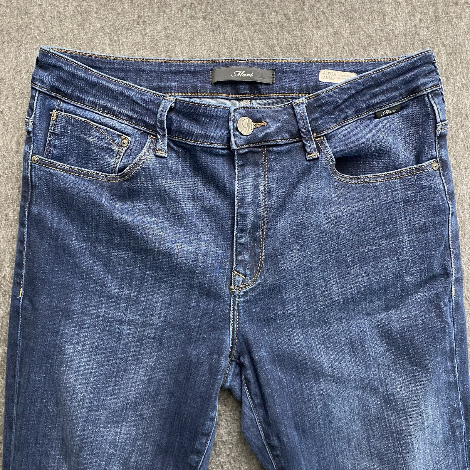 Mavi Jeans Women’s Size 31 Dark Blue Alissa Ankle High Rise Super Skinny Raw Hem