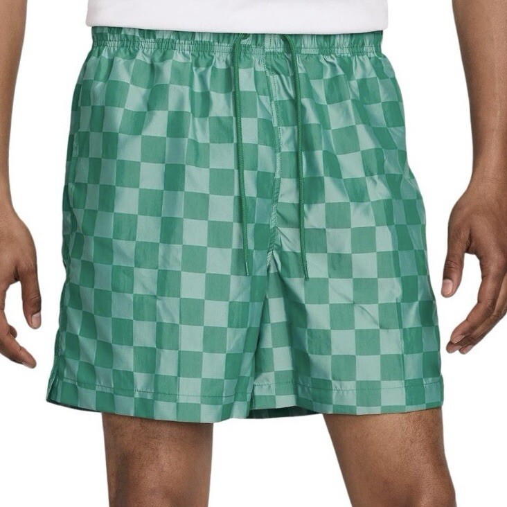 Nike Shorts Sz Large Mens Malachite Green White Club Flow Checkers $60