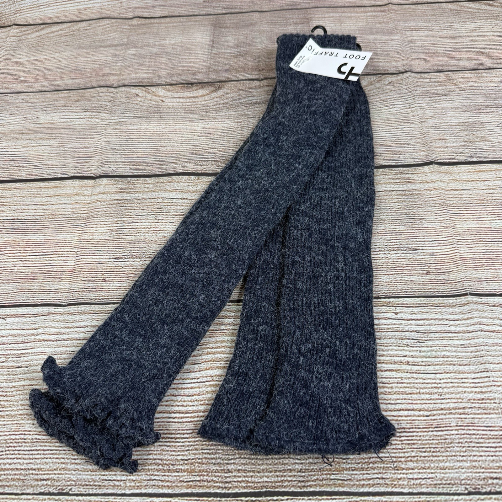NWT Foot Traffic Super Long Leg Warmers 39″ Length Blue Gray Ribbed