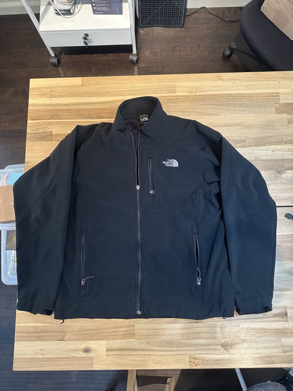 The North Face TNF Apex Jacket Mens L Softshell Full Zip Fleece Lined AS IS