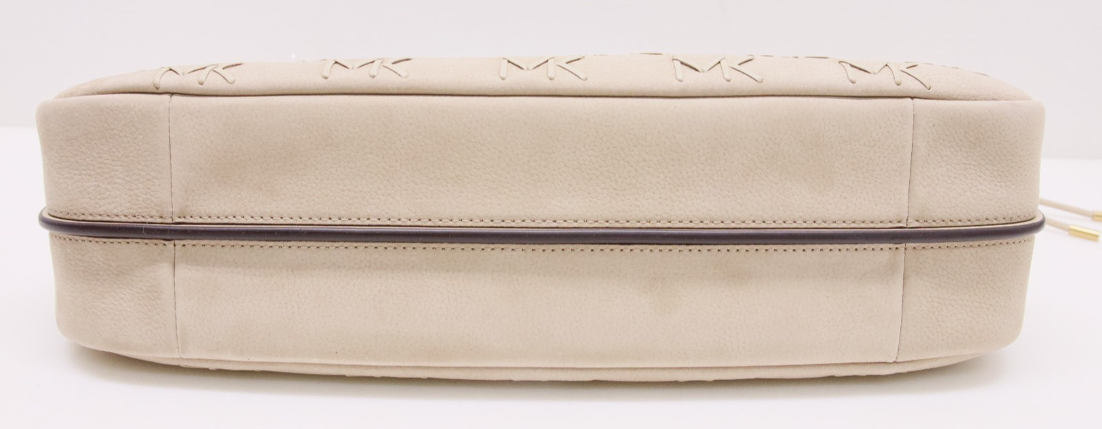 Michael Kors Nolita Medium Whipstitched Logo Leather Shoulder Bag – Khaki – New